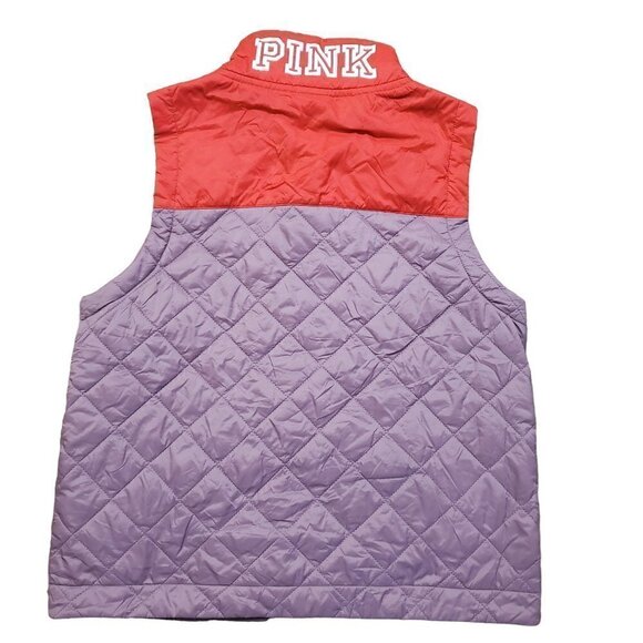 PINK Victoria's Secret Red and Purple Quilted Vest - Picture 2 of 9
